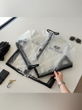 Fox Racing Clear PVC‎ Rain Jacket Women’s XS Streetwear Festival Moto Style